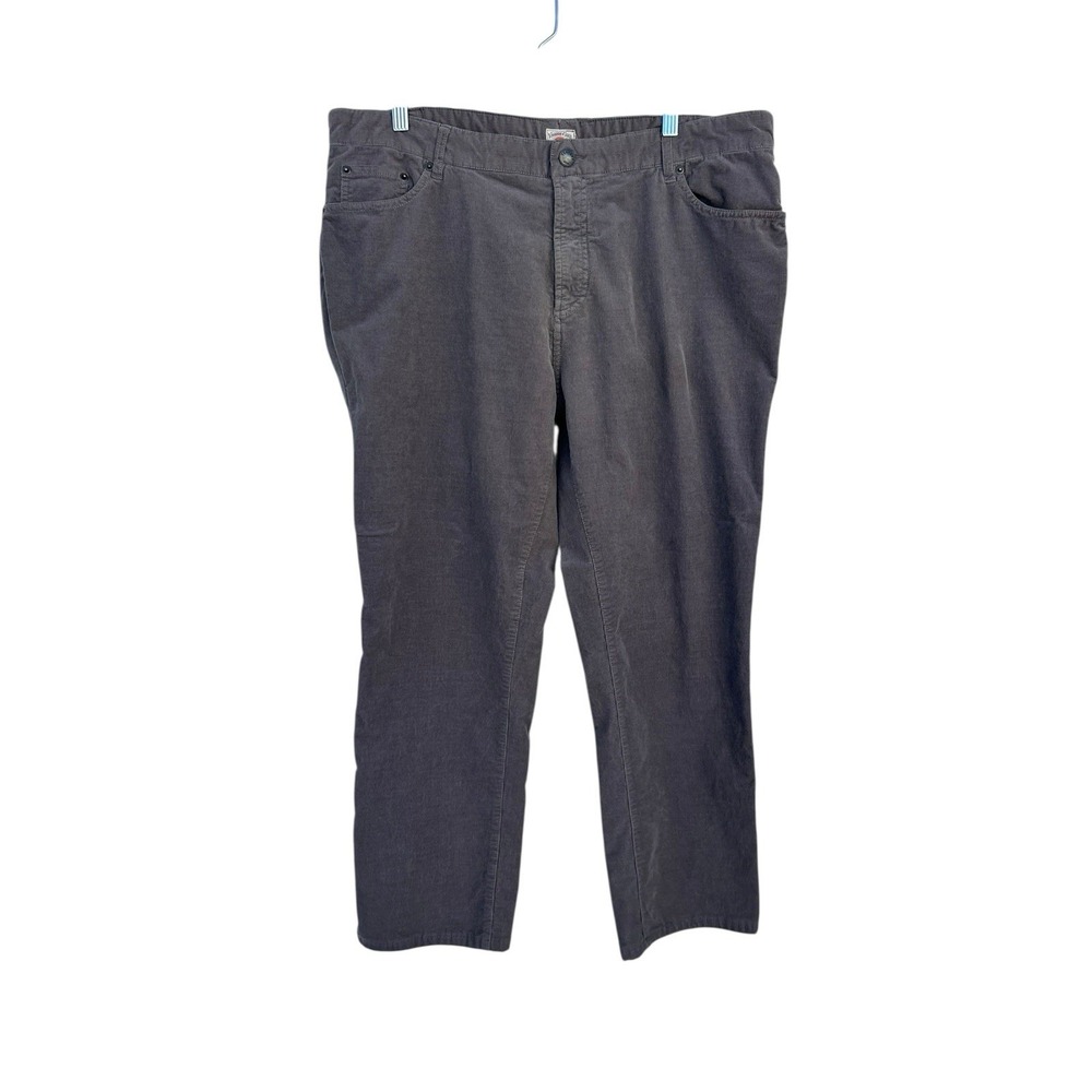 Faherty Brand Mens Corduroy Tapered Stretch Pants 36x27 Brown Gray Flat Front